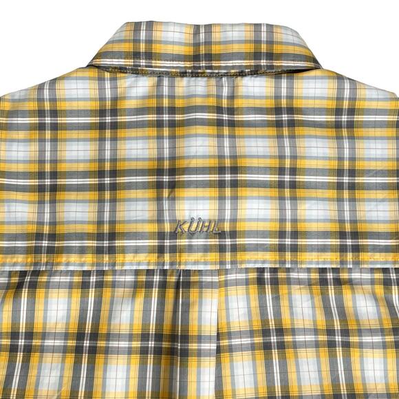 Kuhl Short Sleeve Lightweight Plaid Collared Pearl Snap Front Shirt Size Large - Picture 7 of 9